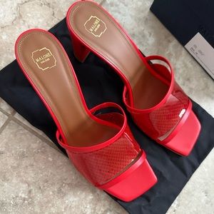 Red Malone mules. Size 9.